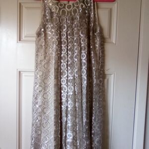 Silver Sequin Sleeveless Dress